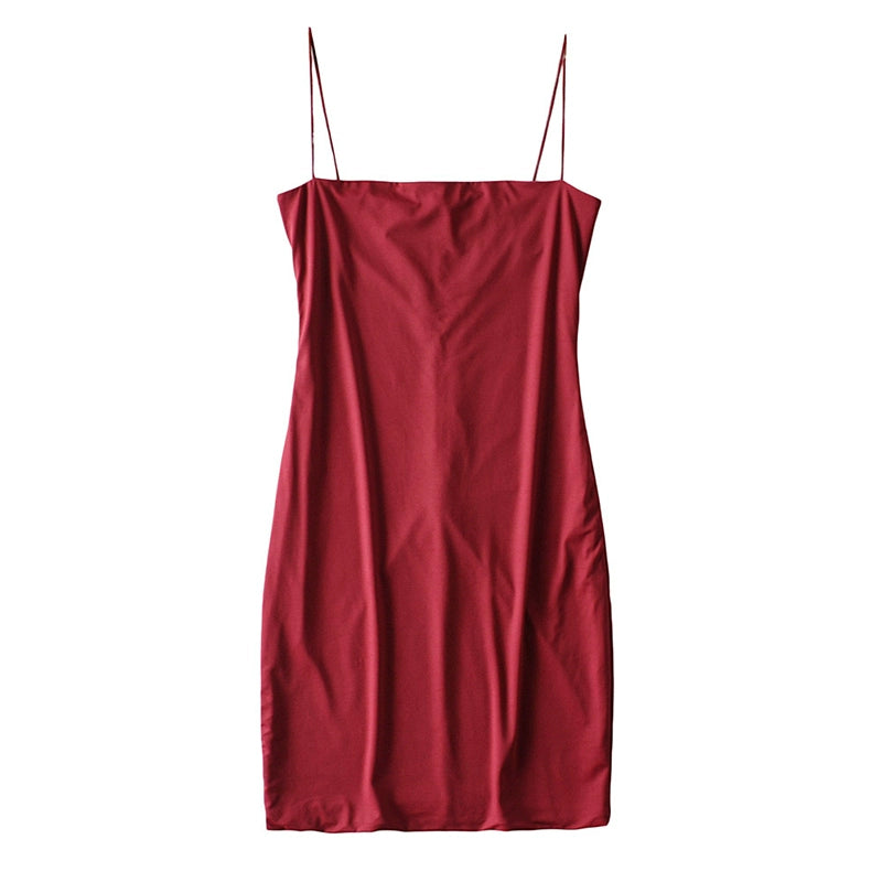 SleekGlow Spaghetti Strap Mini Dress LHMD0243