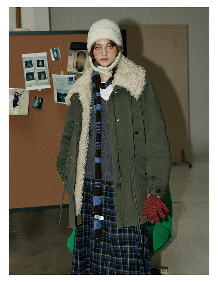 Vintage Shearling-Trim Utility Down Jacket BMDJ0299