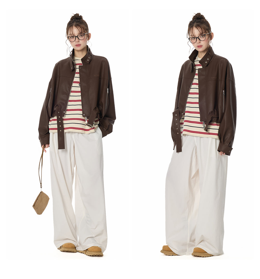 Street Relaxed Wide-Leg Banding Pants TSBP0276