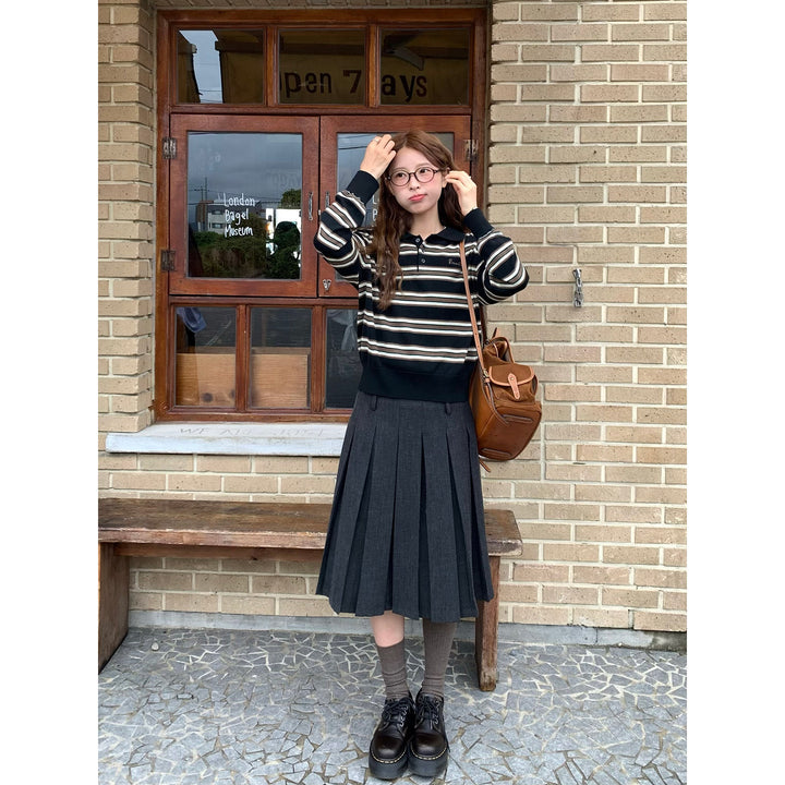 Vintage Pleat Midi Skirt WSMS0331