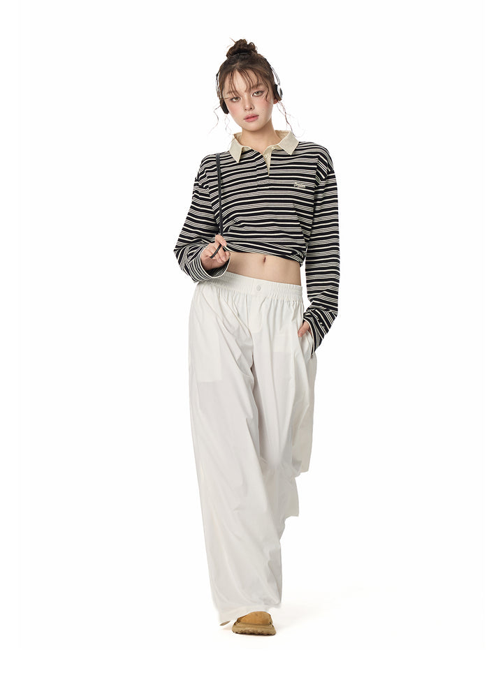 Street Relaxed Wide-Leg Banding Pants TSBP0276