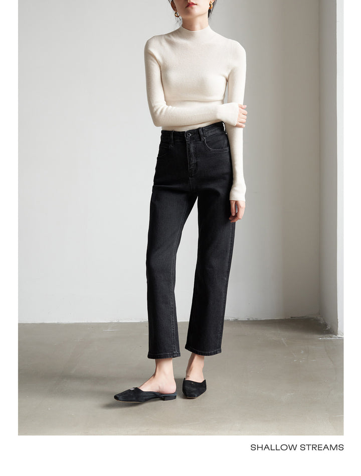 Silkline Merino Mock Neck Knit Top SSKT0316