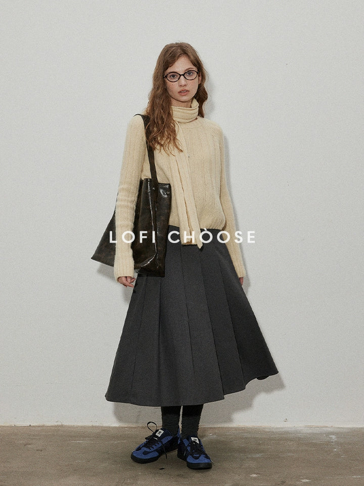 A-Line Pleated Midi Skirt LCAS0054