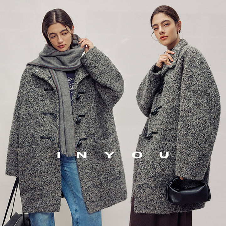 Stone Heather Wool Toggle Coat IYTC0321