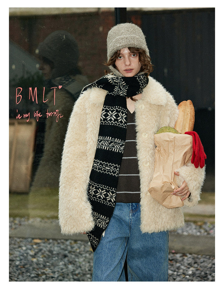 Soft Sherpa Faux Fur Button Jacket BMFJ0303