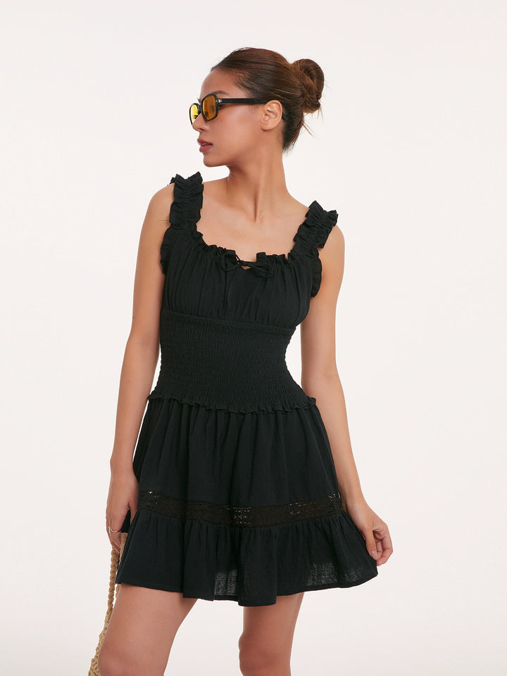 Ruffle Charm Smocked Mini Dress DGMD0237