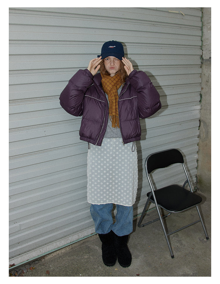 Plum Cloud Cropped Puffer Jacket BMPJ0296