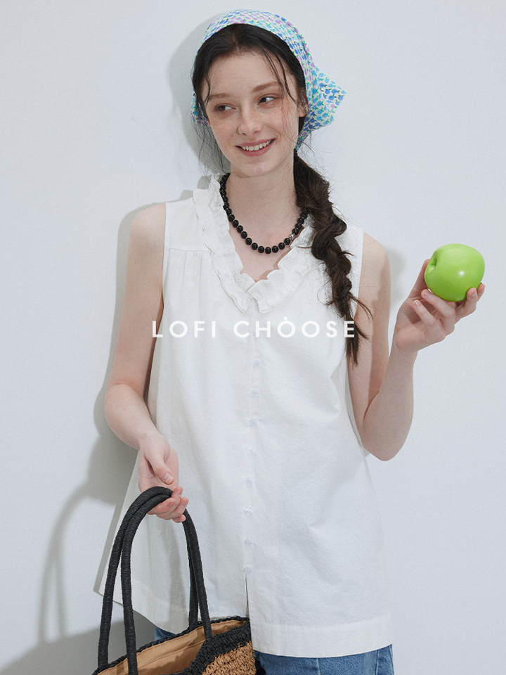Frill Grace Cotton Blouse LCCB0208