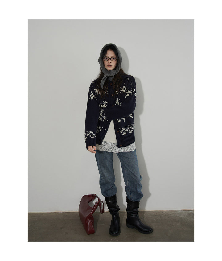 Nordic Reindeer Knit Cardigan LCKC0306