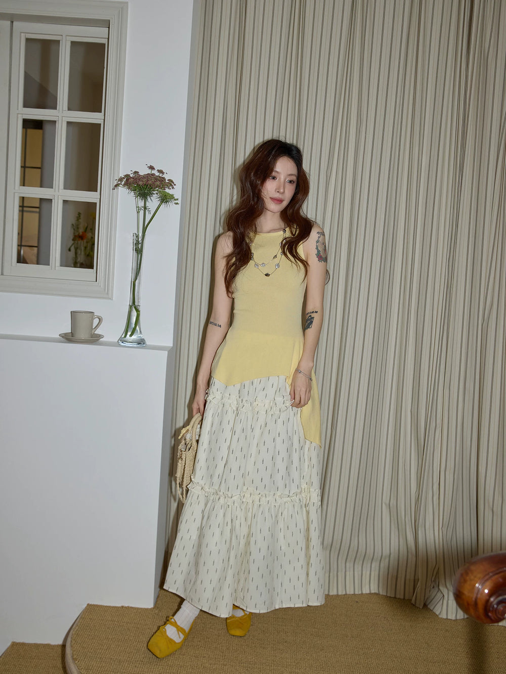 Ivory Breeze Layered Skirt KKLS0329