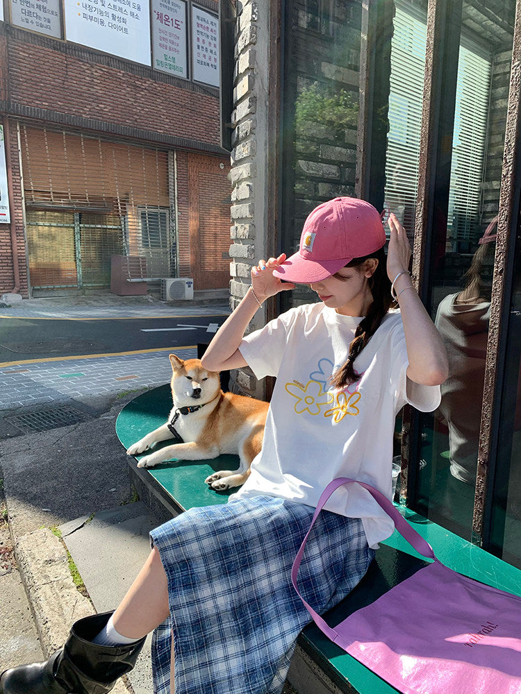 Vintage Asymmetry Check Skirt WSCS0336