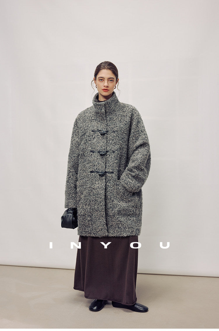 Stone Heather Wool Toggle Coat IYTC0321