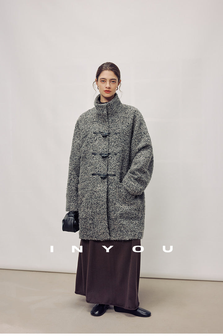 Stone Heather Wool Toggle Coat IYTC0321