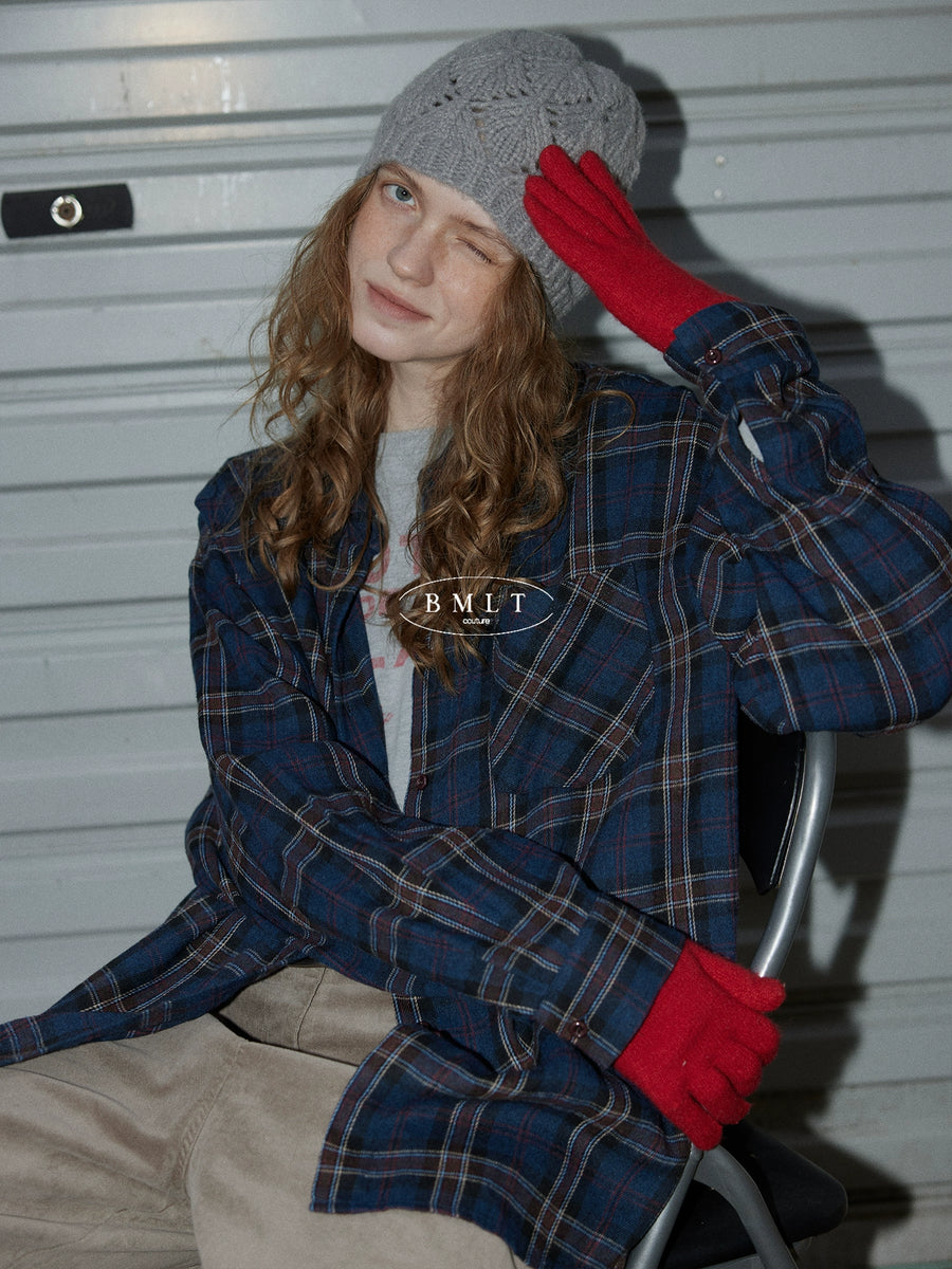 Vintage Check Oversized Shirt BMOS0304