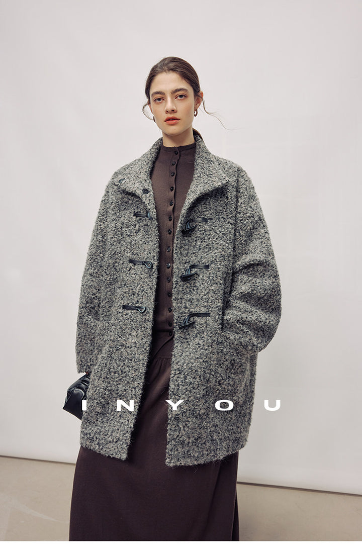 Stone Heather Wool Toggle Coat IYTC0321