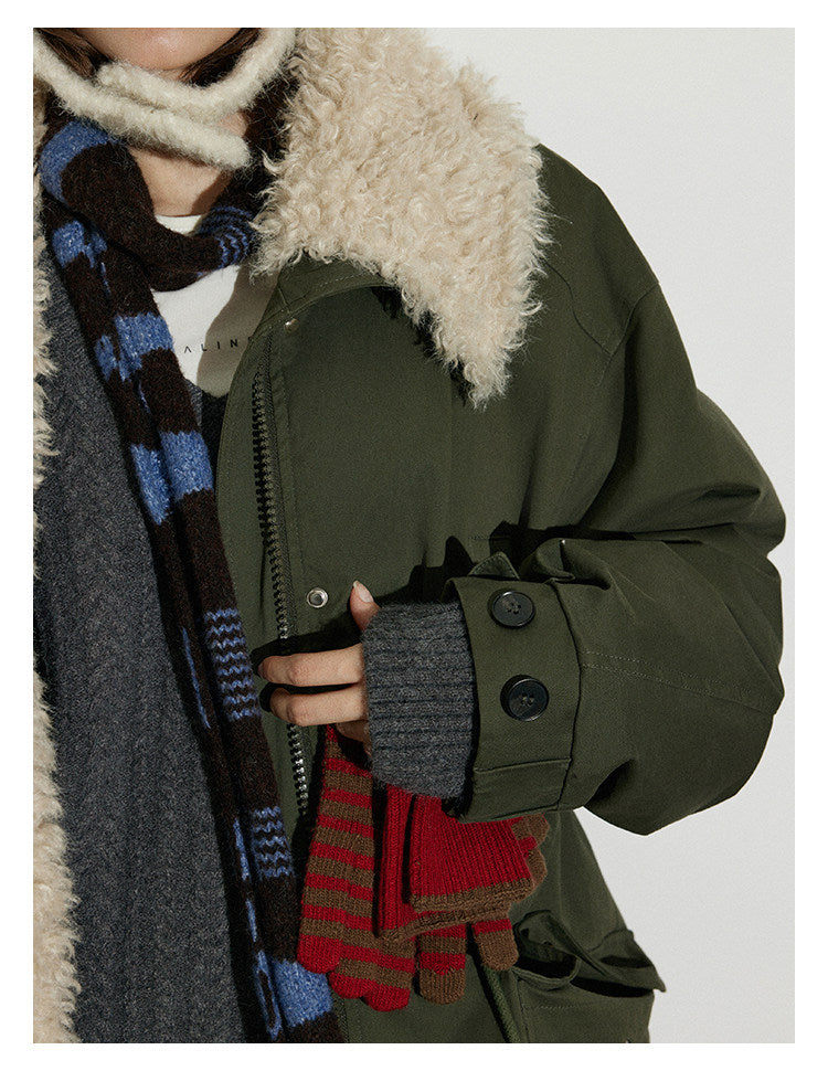 Vintage Shearling-Trim Utility Down Jacket BMDJ0299