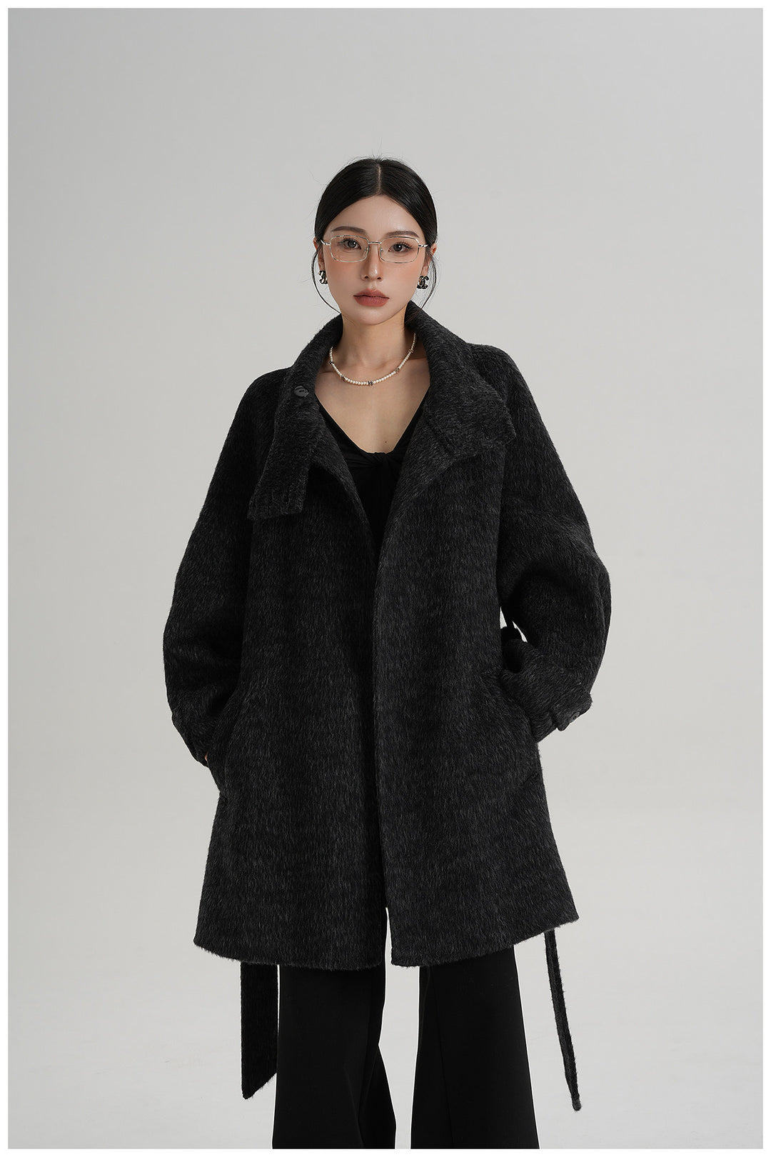 Softline Asymmetrical Wool Wrap Coat SRWC0319