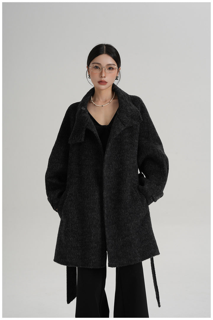 Softline Asymmetrical Wool Wrap Coat SRWC0319