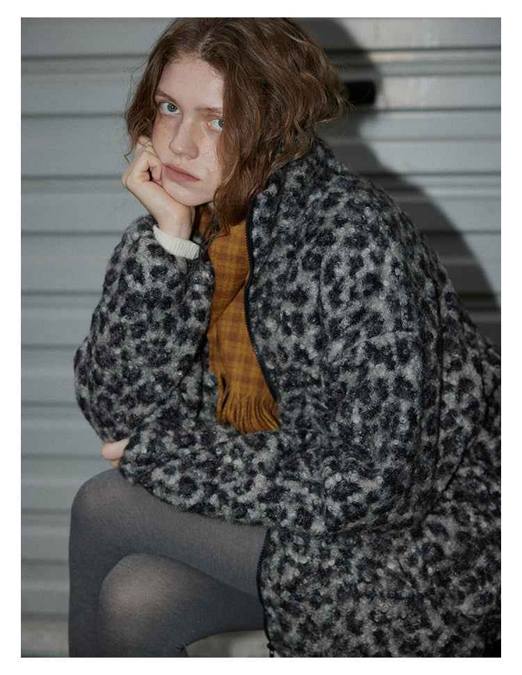 Leopard Pattern Woolen Jacket BMWJ0300