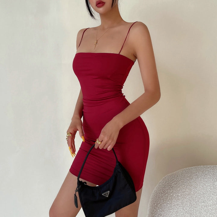 SleekGlow Spaghetti Strap Mini Dress LHMD0243