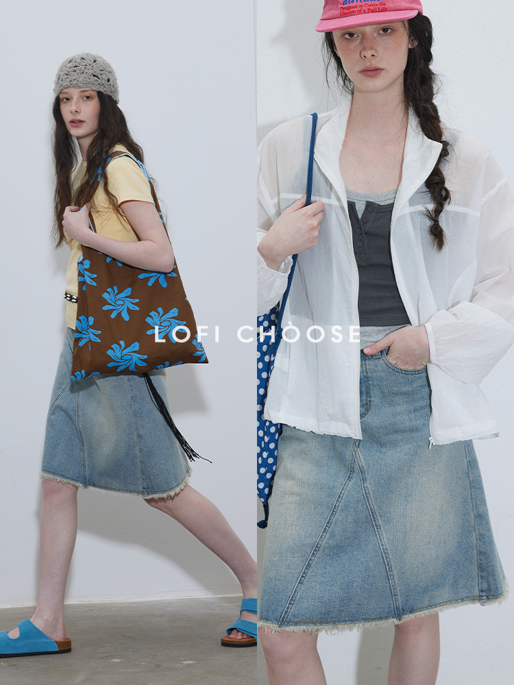 A-Line Washed Denim Skirt LCAS0214