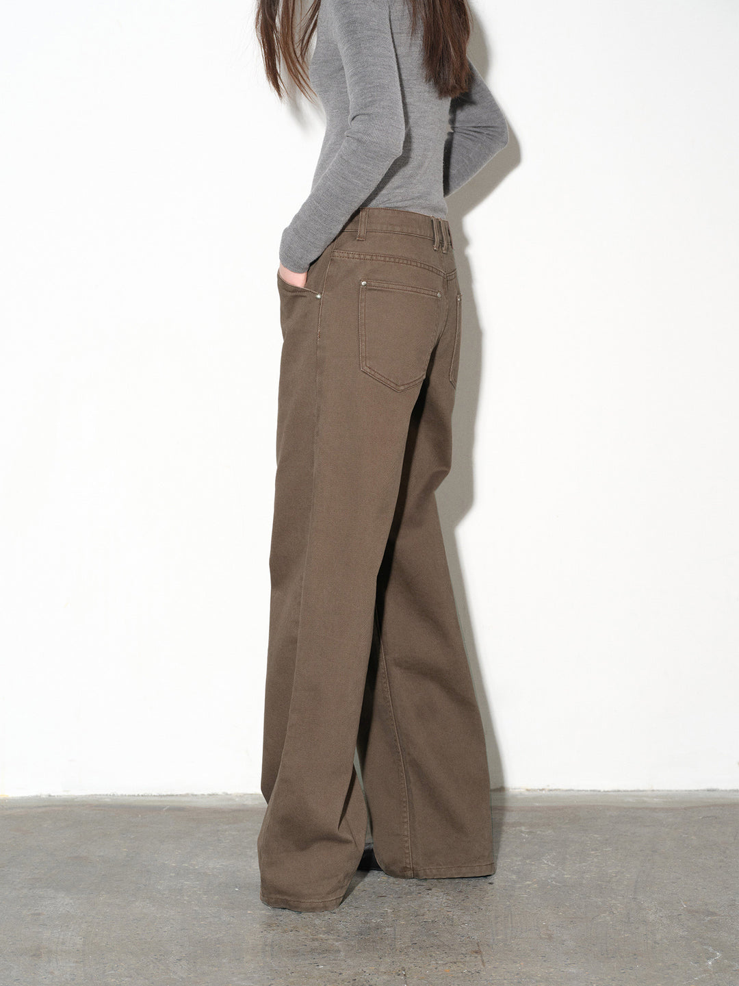 Vintage Cocoa Twill Straight-Leg Pants UUSP0310