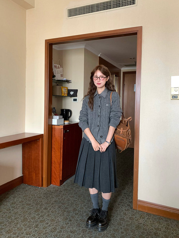 Vintage Pleat Midi Skirt WSMS0331