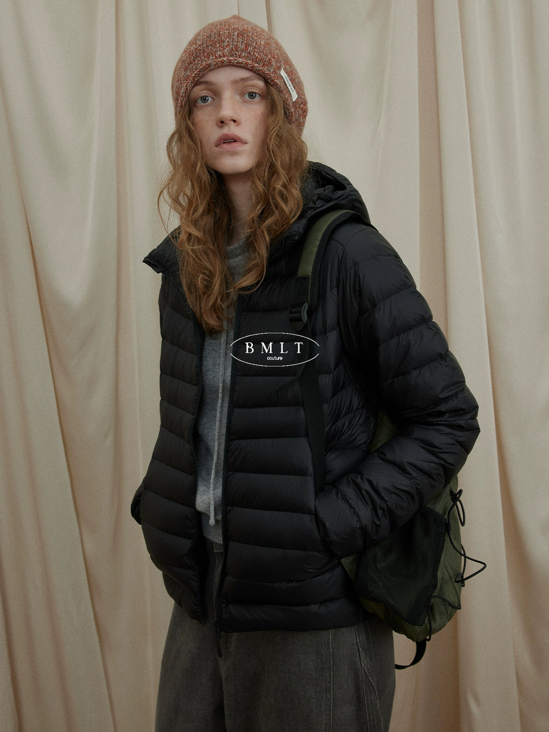 BMLT gray new national standard 90 white duck down winter light and light hooded rib down jacket cold protection and warm liner jacket