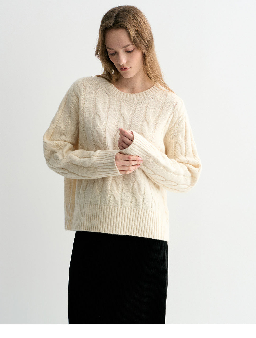 Luna Cable Wool Knit Sweater SSKS0315