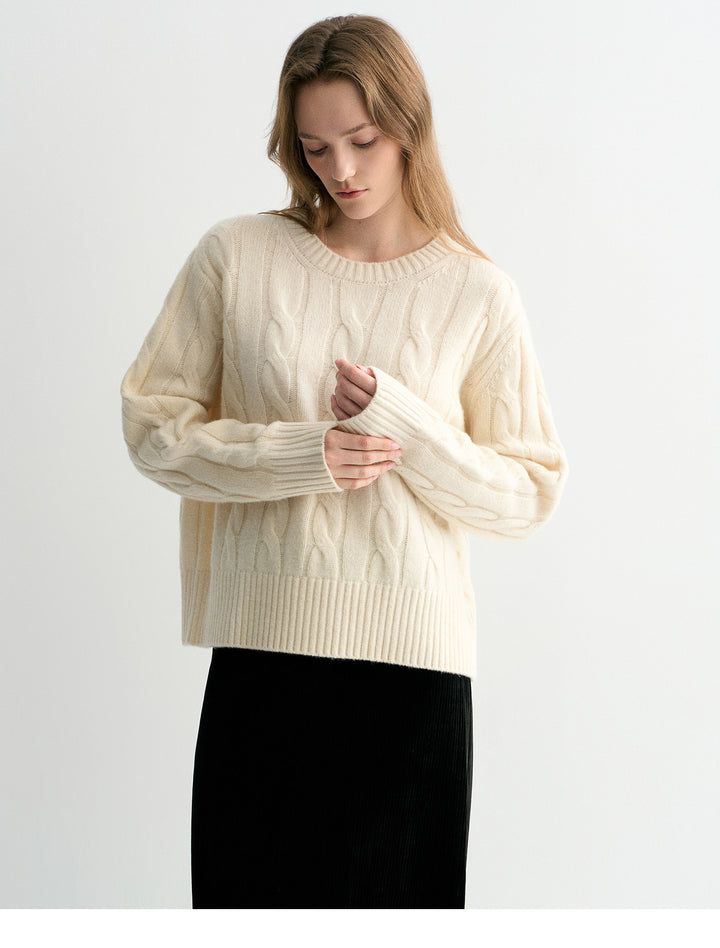 Luna Cable Wool Knit Sweater SSKS0315