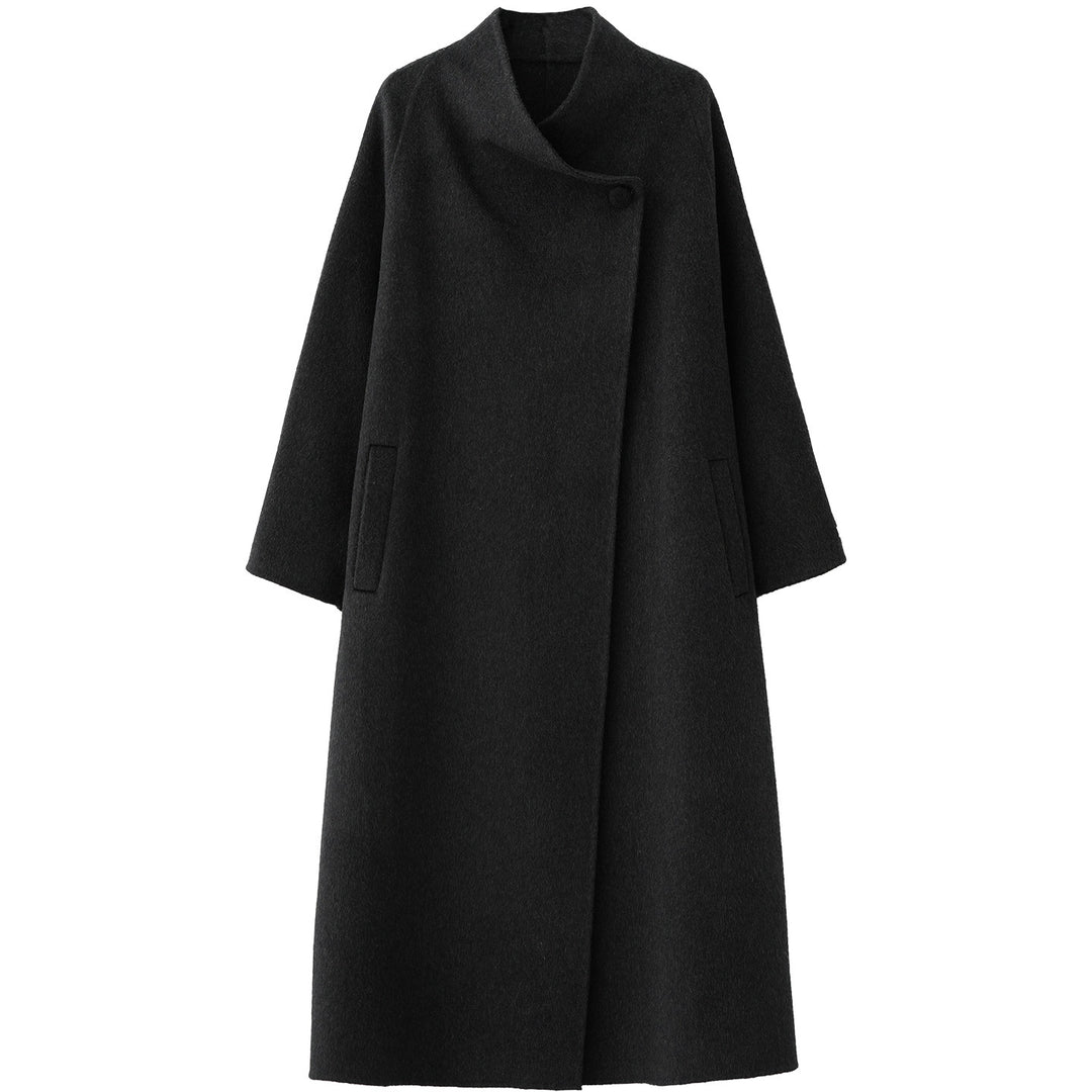 Noir Wrap Belted Wool Coat SRWC0318