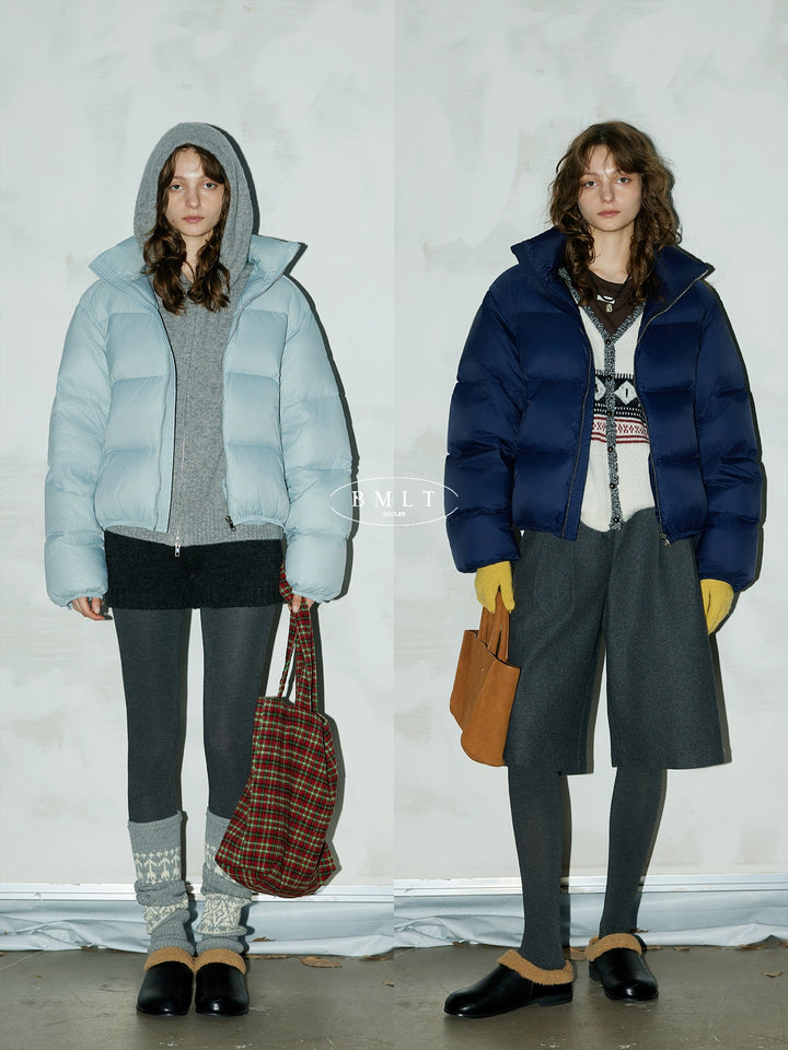 BMLT [Saint-Dropez] 90 white duck down winter down jacket thickened warm bread jacket stand-up collar zipper short jacket