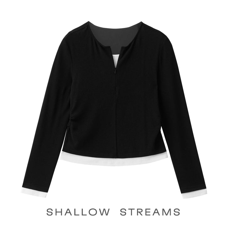 Contrast Layer Knit Cardigan SSKC0287