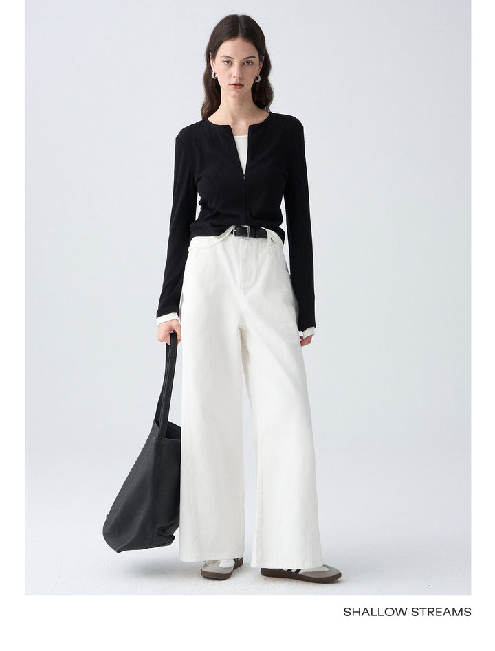 Contrast Layer Knit Cardigan SSKC0287