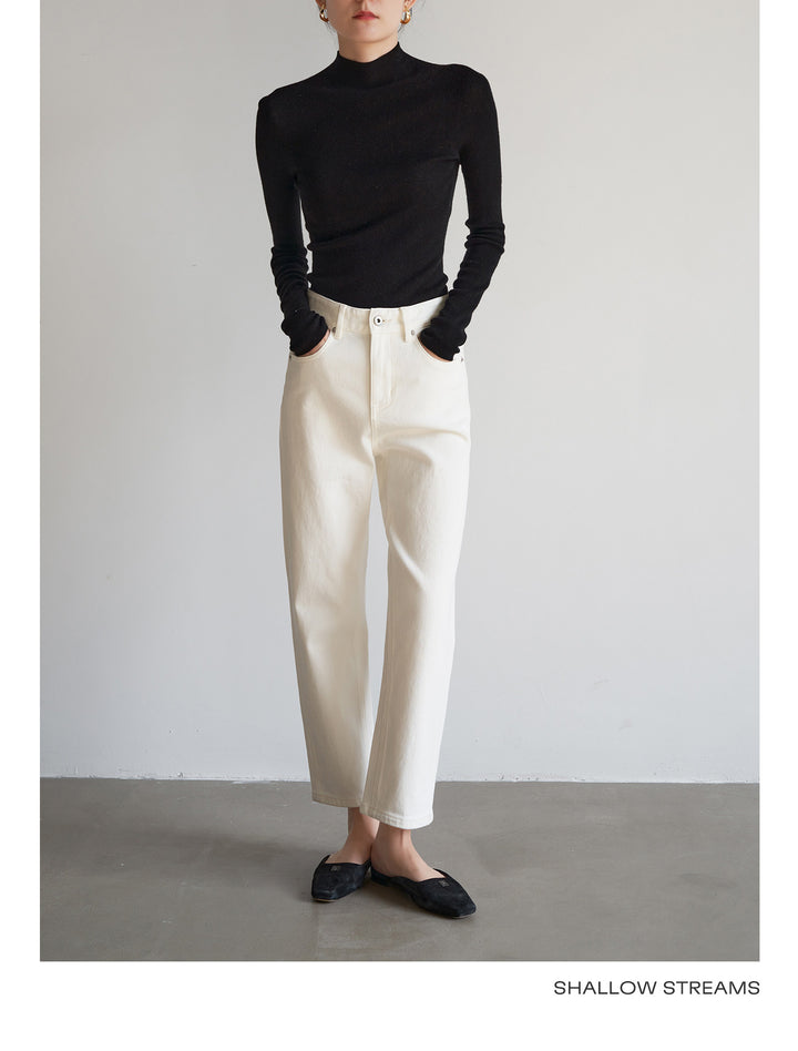 Silkline Merino Mock Neck Knit Top SSKT0316