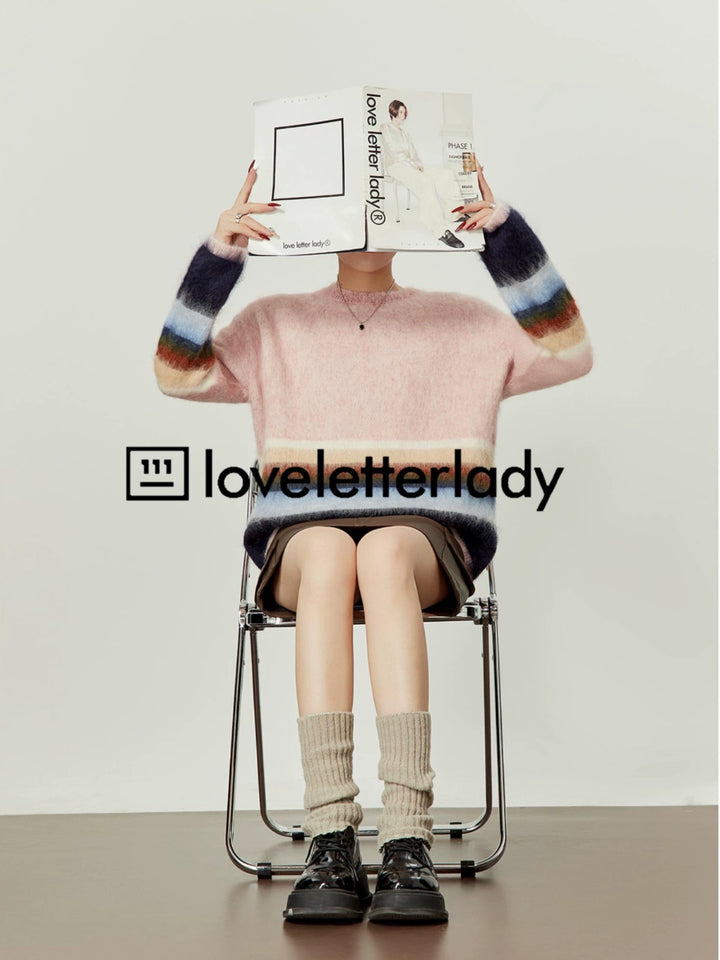 Pastel Rainbow Mohair Sweater LLRS0099