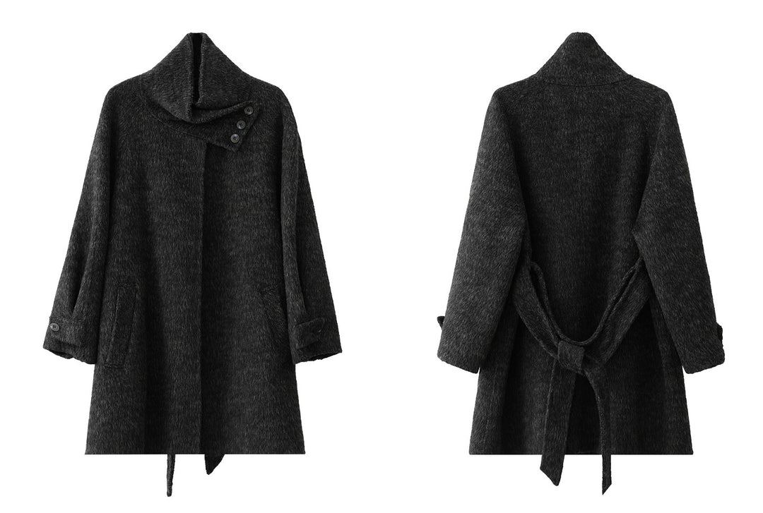 Softline Asymmetrical Wool Wrap Coat SRWC0319