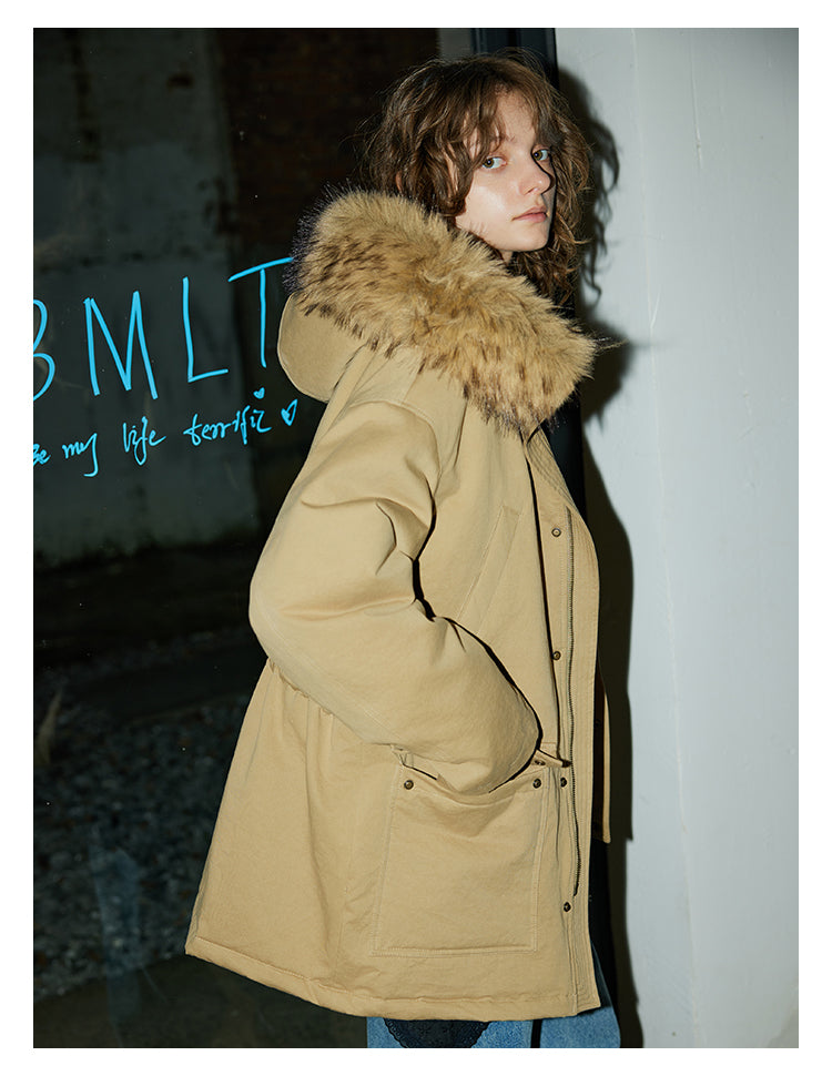 Sandstone Fur-Trim Cotton Parka BMPK0297