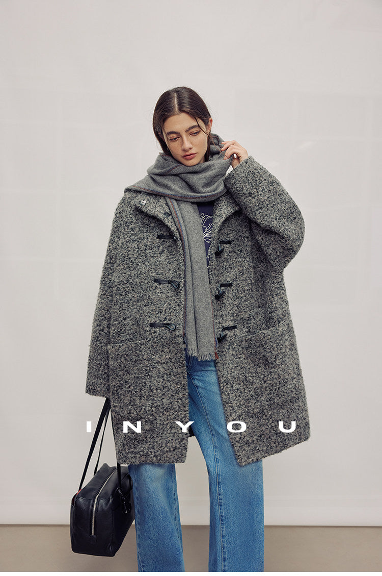 Stone Heather Wool Toggle Coat IYTC0321