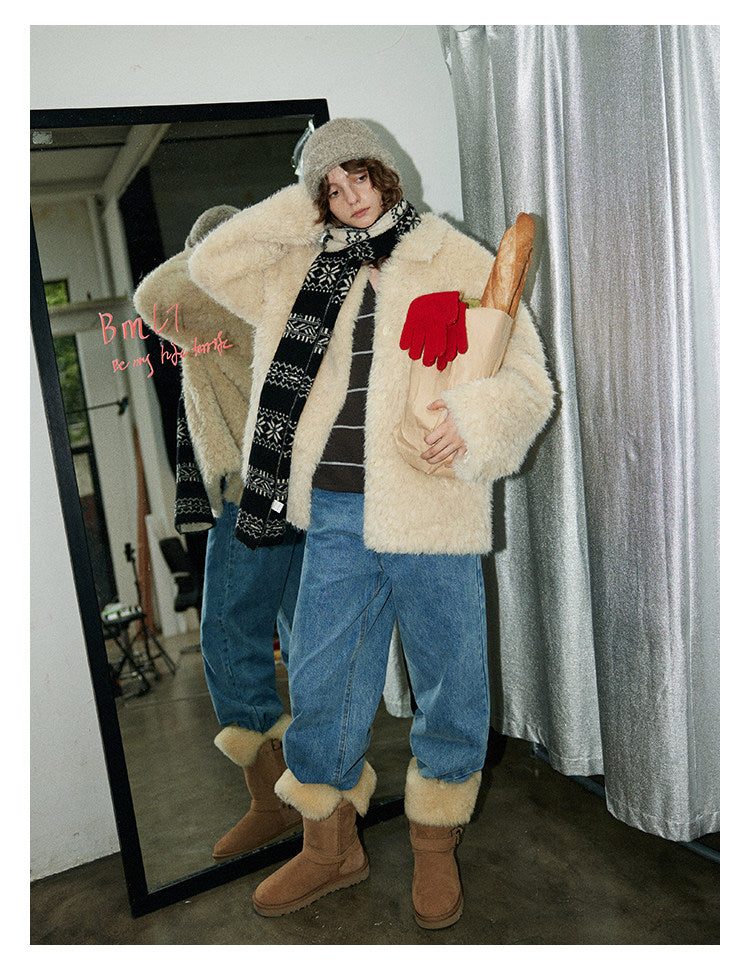 Soft Sherpa Faux Fur Button Jacket BMFJ0303