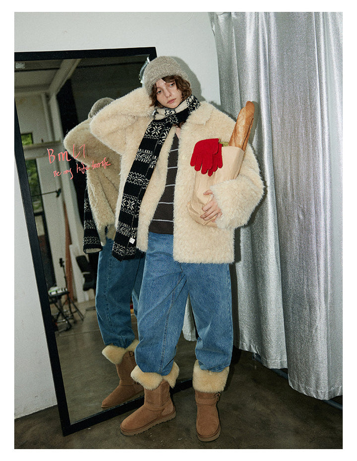 Soft Sherpa Faux Fur Button Jacket BMFJ0303