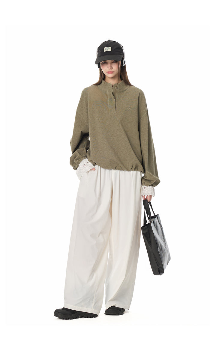 Street Relaxed Wide-Leg Banding Pants TSBP0276