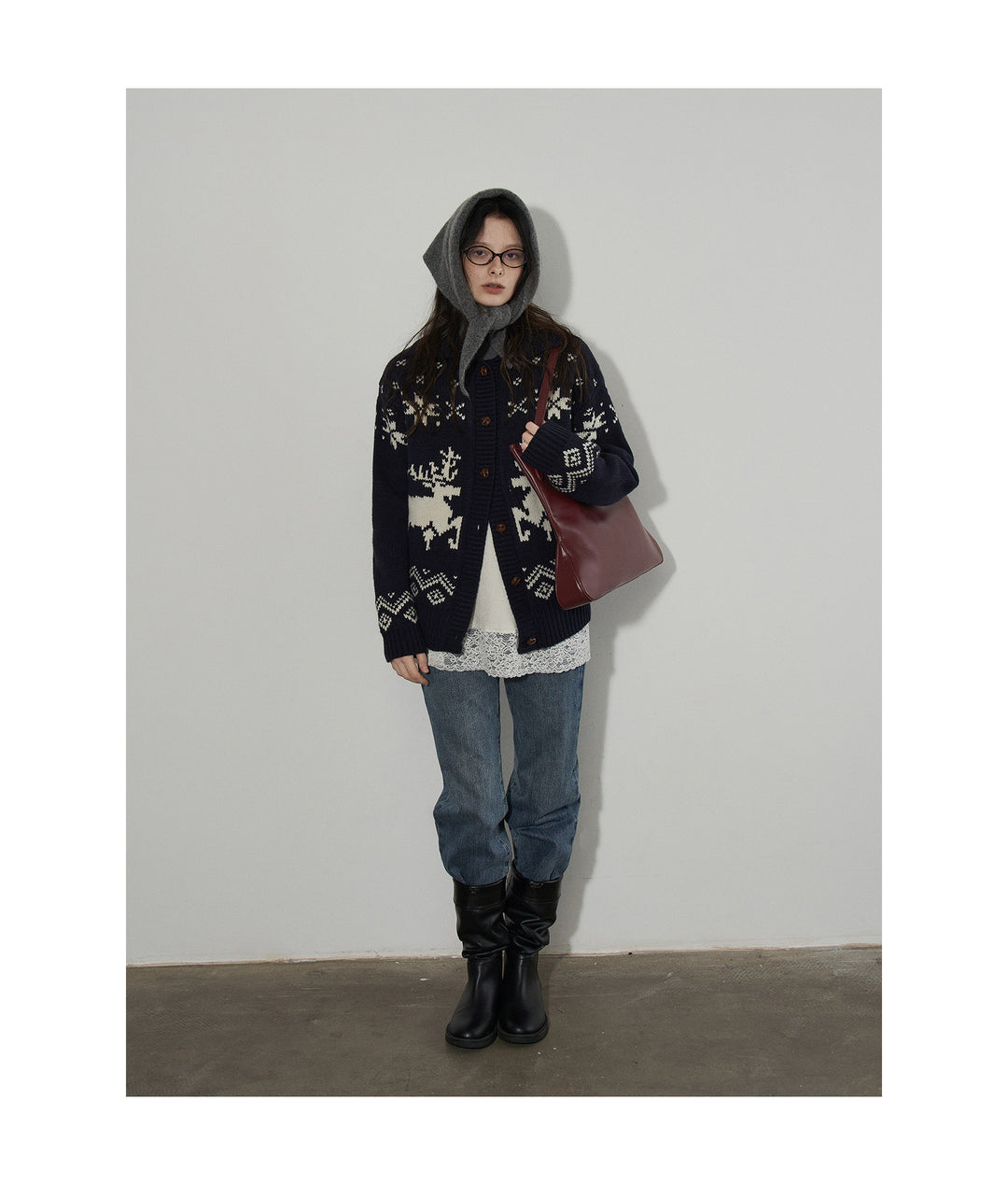 Nordic Reindeer Knit Cardigan LCKC0306