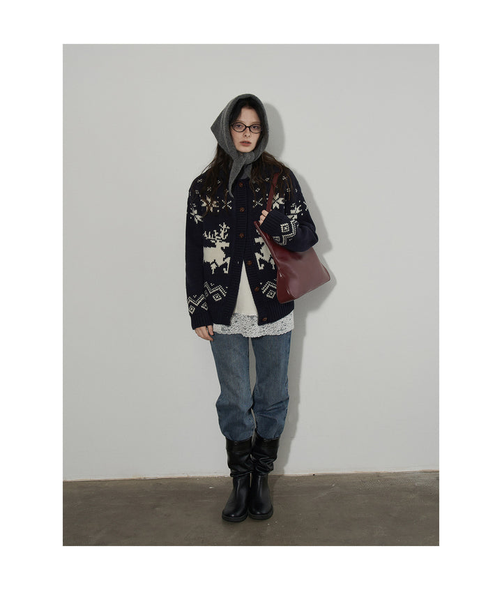 Nordic Reindeer Knit Cardigan LCKC0306