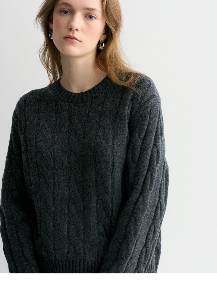 Luna Cable Wool Knit Sweater SSKS0315