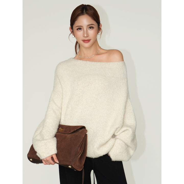 Soft Halo Off-Shoulder Knit Sweater NHKS0323