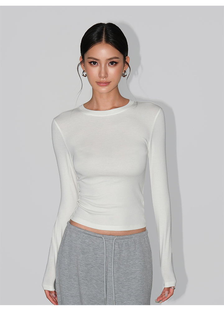 Sleek Fit Long Sleeve Round Neck Top NHRN0253