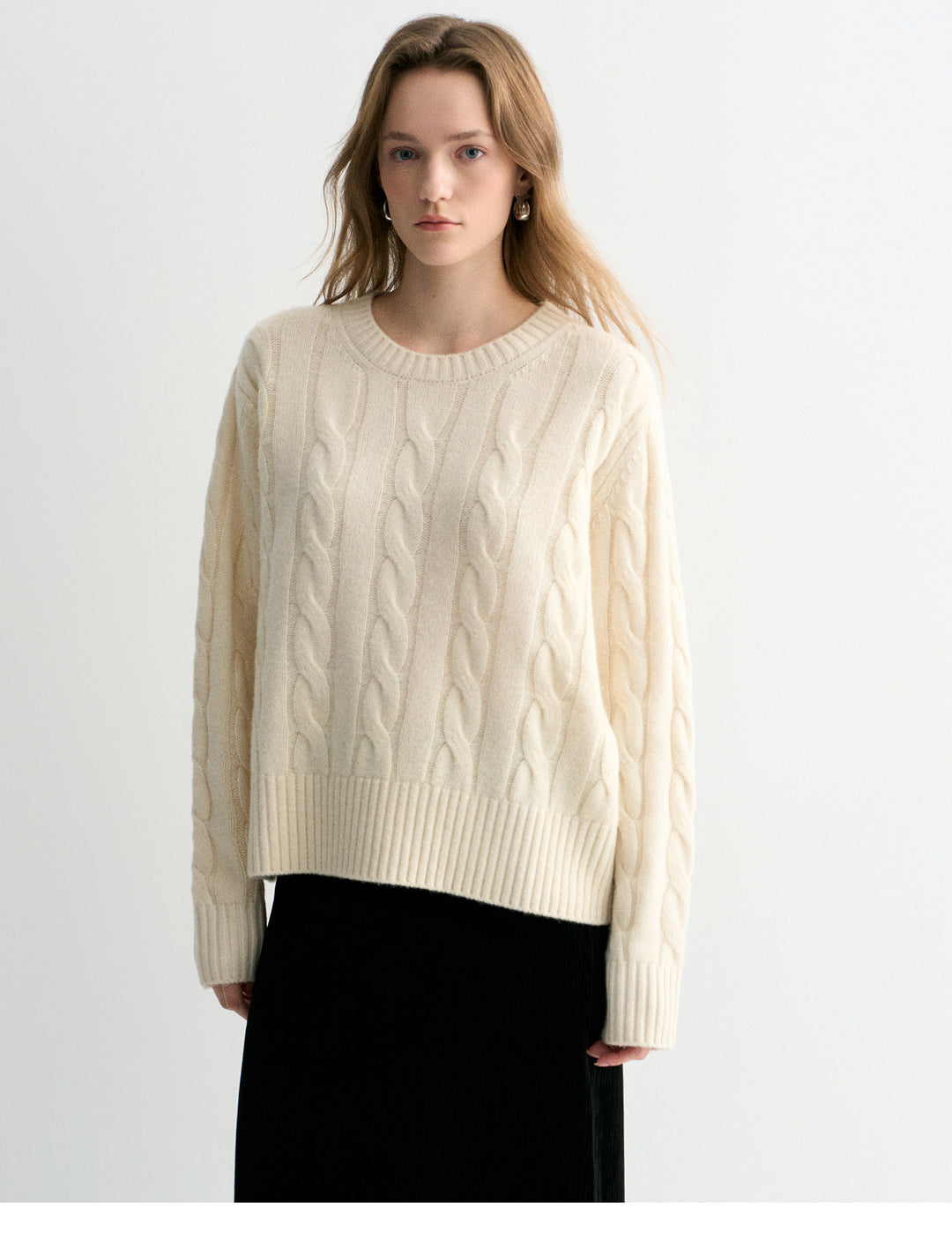 Luna Cable Wool Knit Sweater SSKS0315
