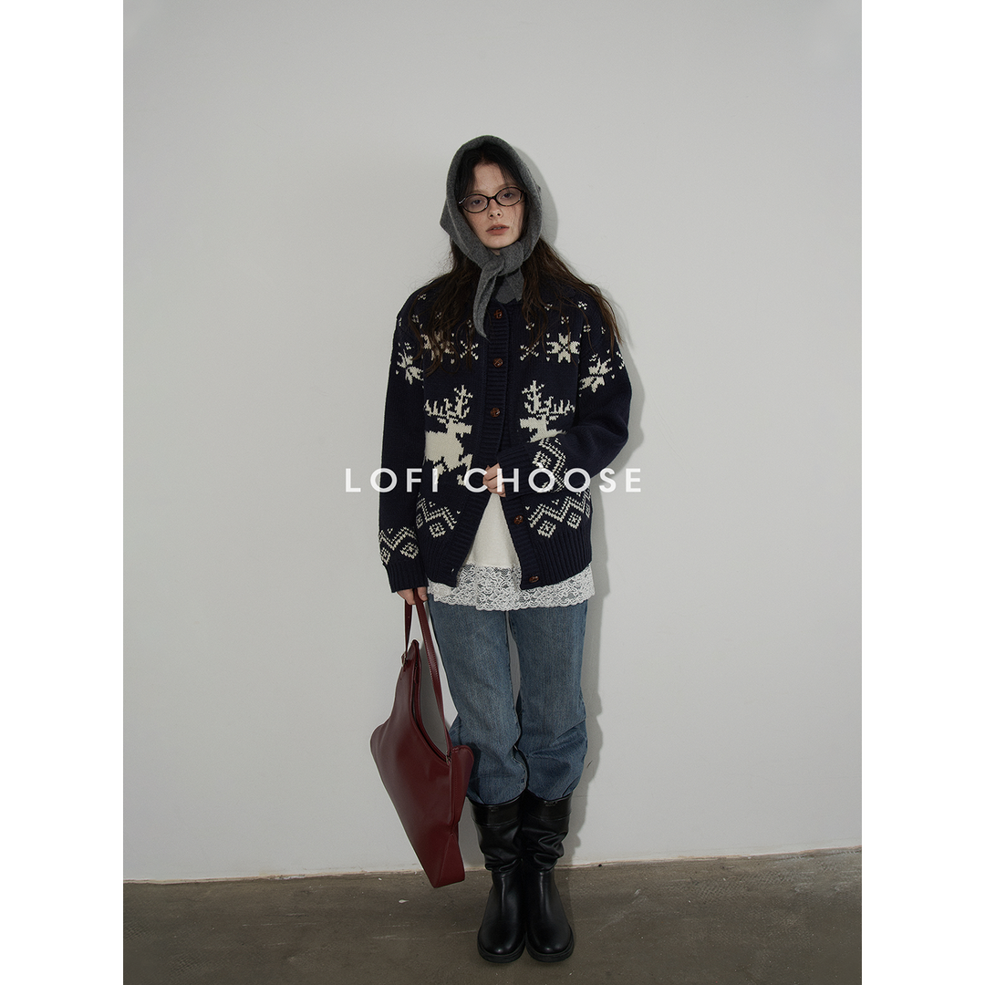 Nordic Reindeer Knit Cardigan LCKC0306