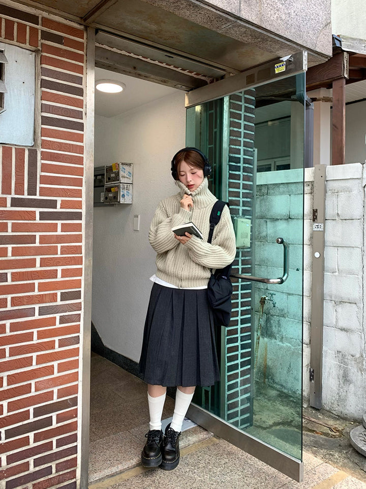 Vintage Pleat Midi Skirt WSMS0331